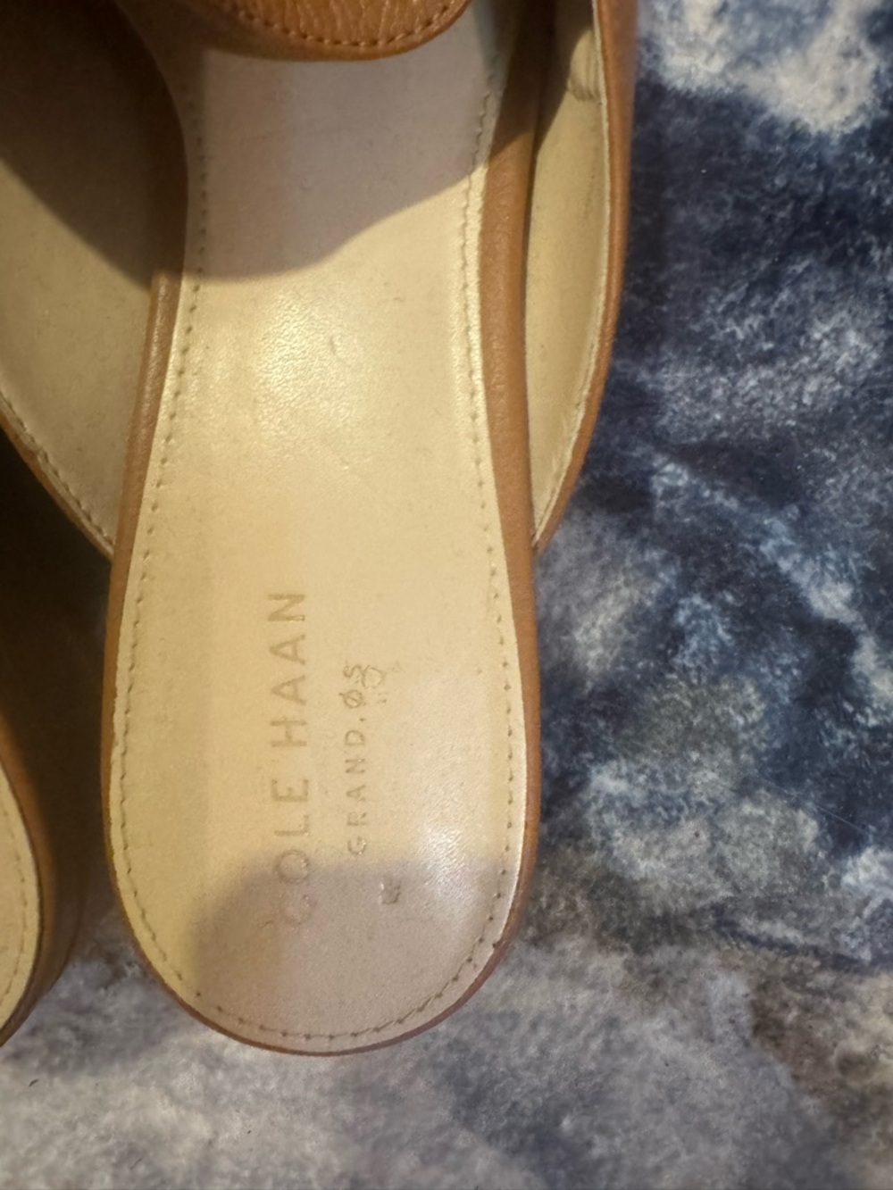 Cole Haan Cognac Pointed-Toe Slide Loafers - Picture 3 of 3